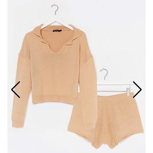 Nasty Gal knitted sweater & shorts set